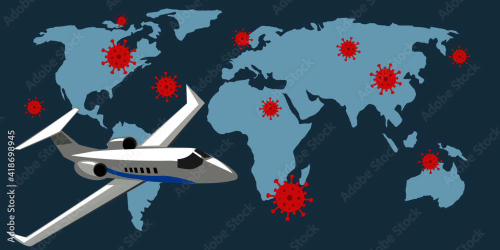 Warning of the spread of the coronavirus to the world by airplane and travel.