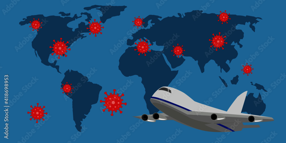 Warning of the spread of the coronavirus to the world by airplane and travel.