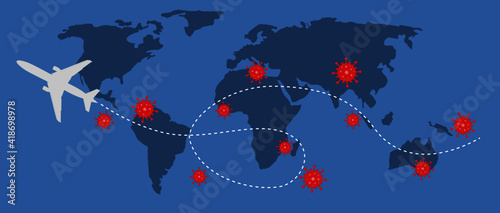 Warning of the spread of the coronavirus to the world by airplane and travel.