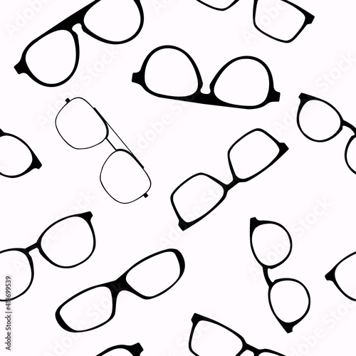 Vector Seamless Pattern Background or Wallpaper, Glasses Themed