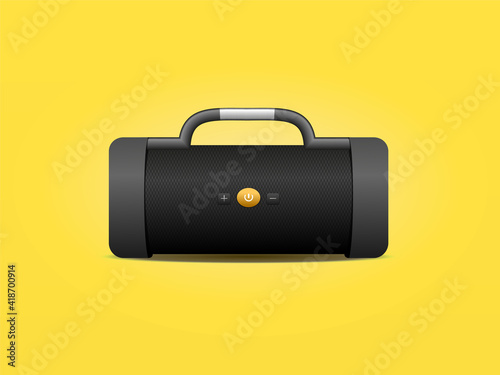 Portable speaker illustration. Realistic vector illustration for your designs.