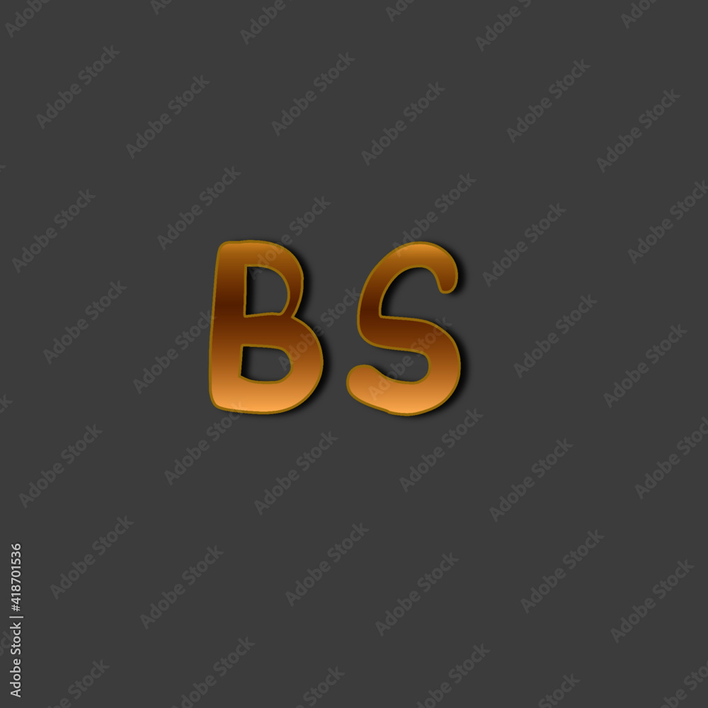 BS initial gold handwriting logo for identity BS initial gold handwriting logo for identity