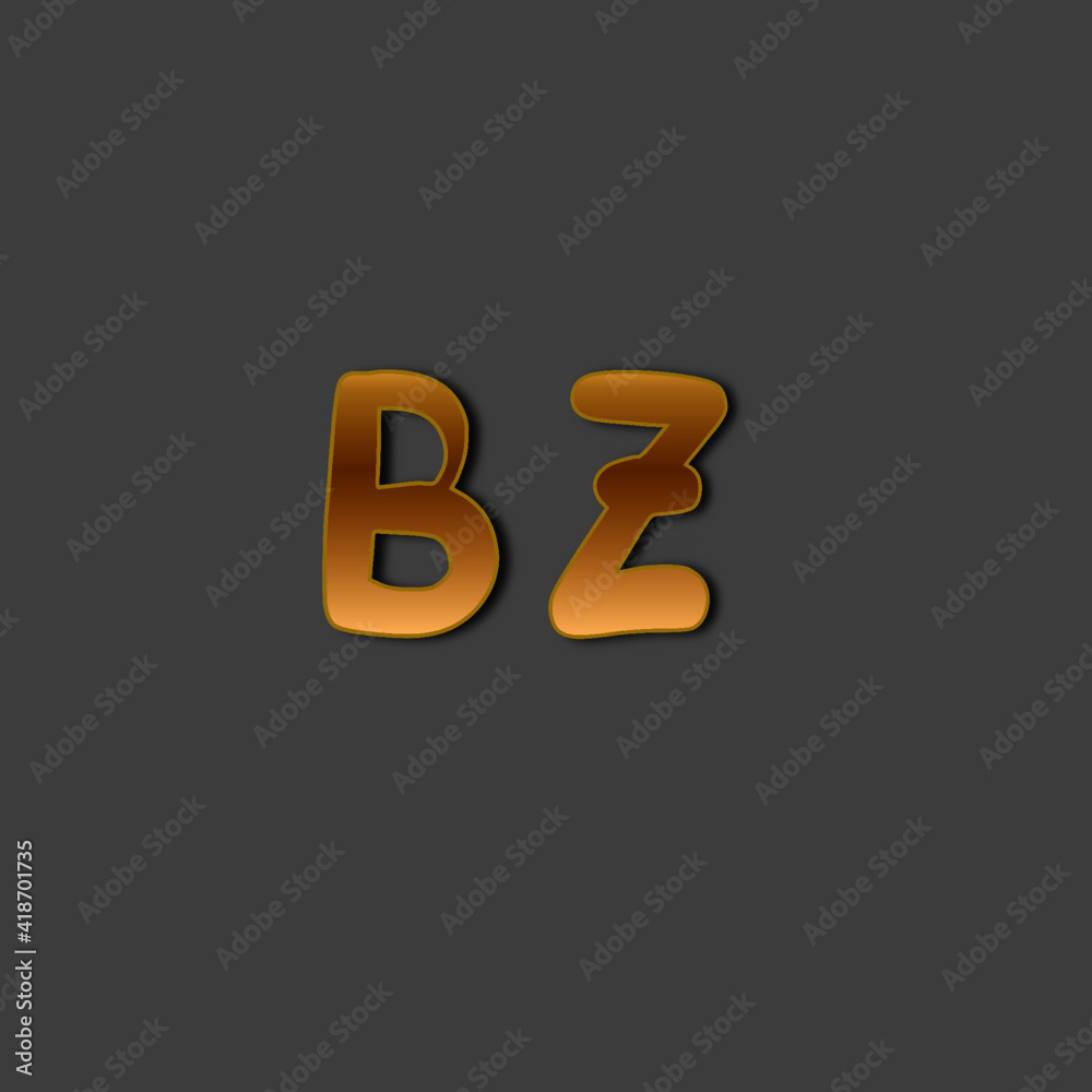 BZ initial gold handwriting logo for identity BZ initial gold handwriting logo for identity