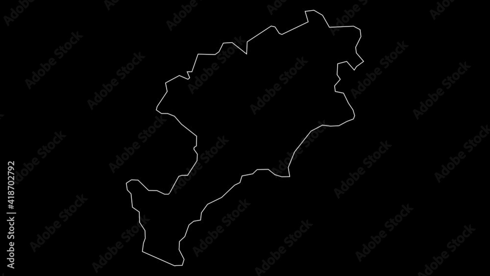 Jutiapa Guatemala region map outline animation Jutiapa Guatemala region map outline animation