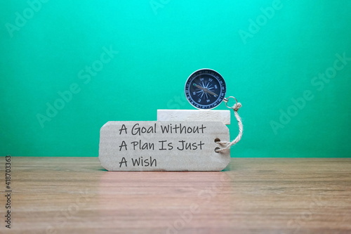 Magnetic compass with paper tag written 