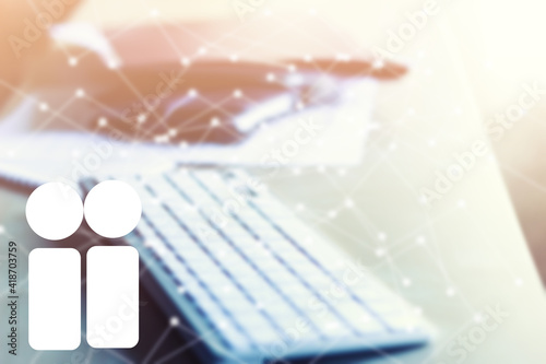 remote work, networking concept, online employment and work, courses and training