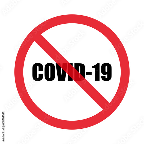 Free Download Coronavirus stop sign. COVID-19 spread prevention. Isolated on white background. Flat style. Vector - GFXLoad