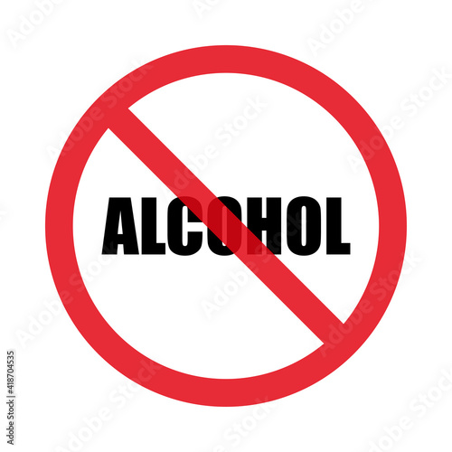 Wallpaper Mural No alcohol. Sign. Isolated on white background. Flat style. Vector Torontodigital.ca
