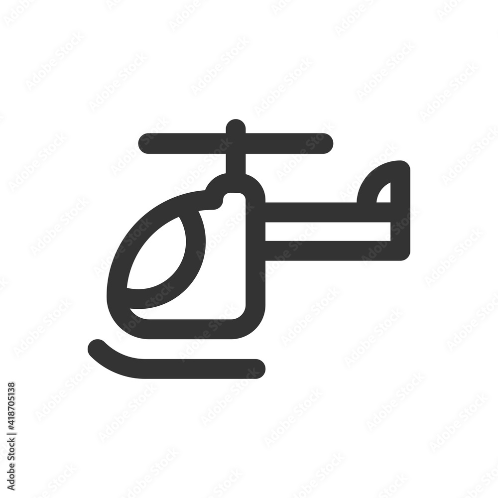 Helicopter line icon, outline vector sign Helicopter line icon, outline vector sign