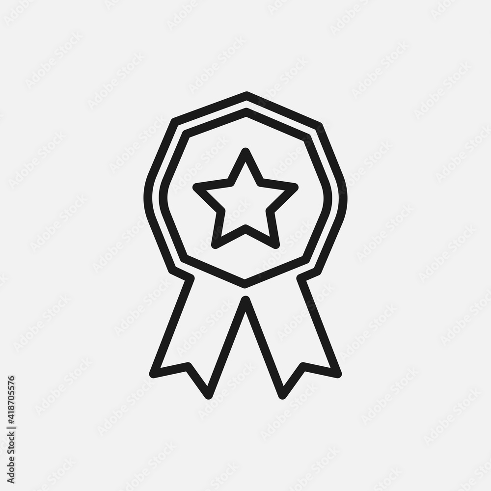badge vector icon with ribbon star badge vector icon with ribbon star