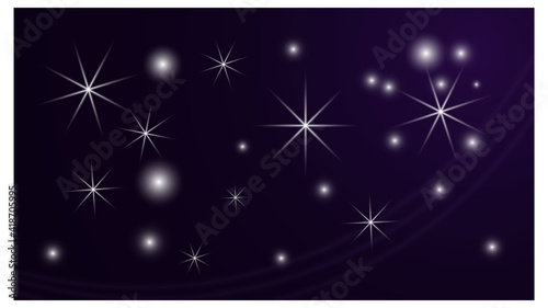 Abstract background. Starry sky, bright stars with highlights on a dark background.