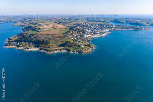 Fototapeta Naklejka Na Ścianę i Meble -  Aerial photograph of St Mawes near Falmouth, Cornwall, England
