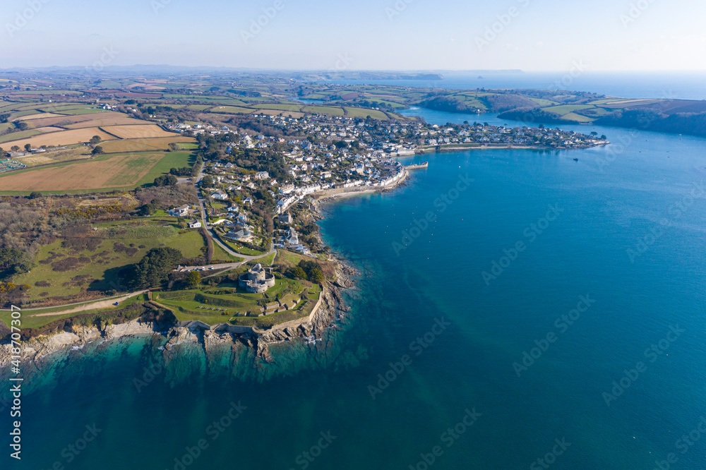 Fototapeta premium Aerial photograph of St Mawes near Falmouth, Cornwall, England