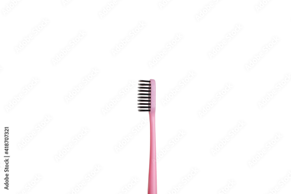 The pink tooth brushing cheek is isolated on a white background.