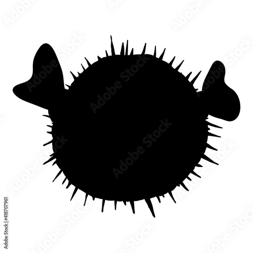 Blowfish Silhouette. Tetraodontidae Vector Illustration