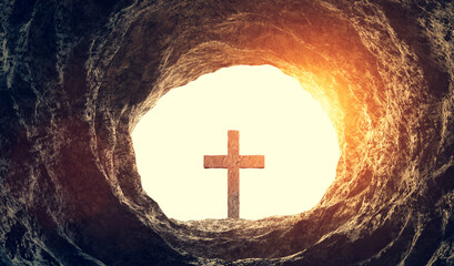 Tomb of Jesus Christ. Crucifixion And Resurrection. Religion, Easter theme.