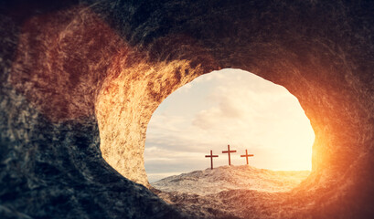 Tomb of Jesus Christ. Crucifixion And Resurrection. Religion, Easter theme.