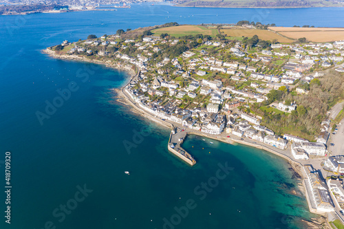 Aerial photograph of St Mawes near Falmouth, Cornwall, England