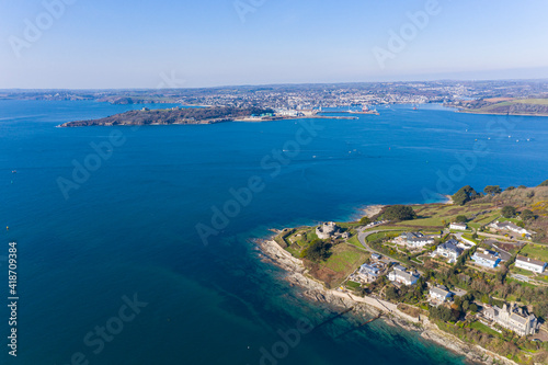 Aerial photograph of St Mawes near Falmouth, Cornwall, England