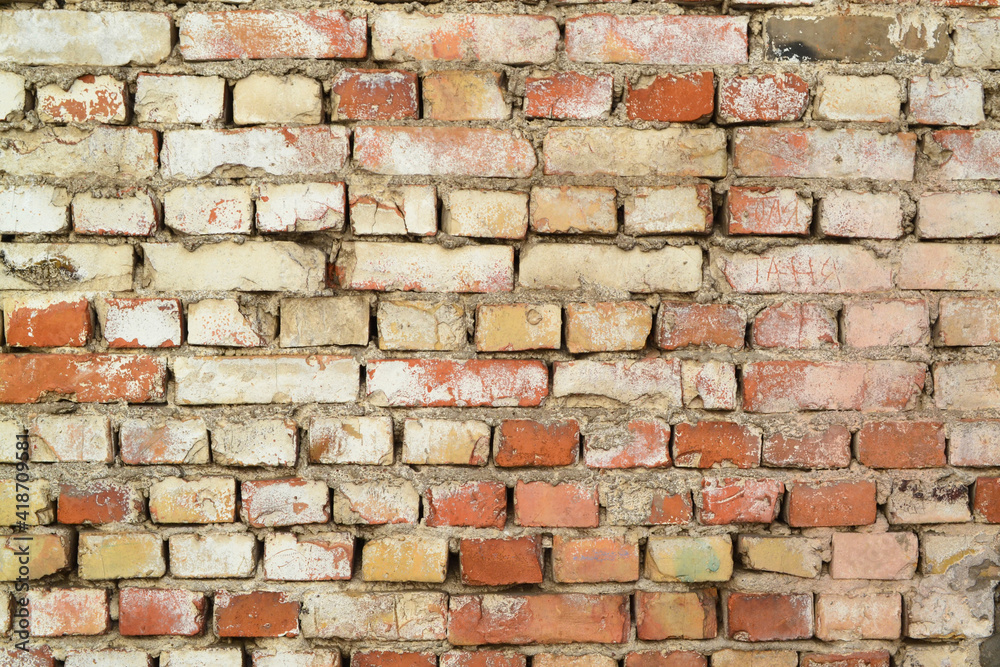 Old red brick wall in a background image, grunge texture Old red brick wall in a background image, grunge texture