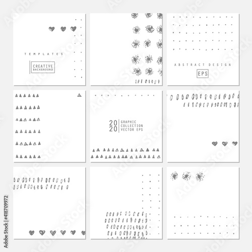 Square card design with simple geometric shapes