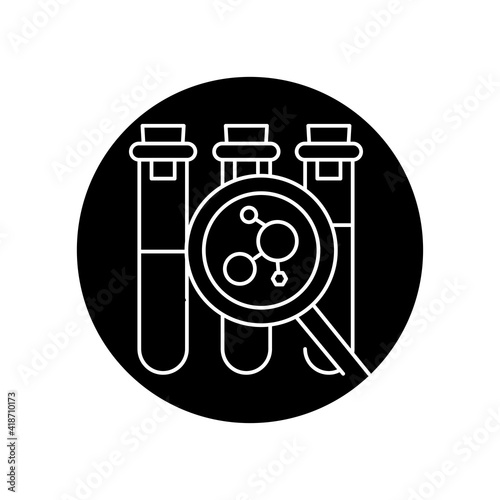 Measuring hormone levels black glyph icon. Pictogram for web page, mobile app, promo. Editable stroke.