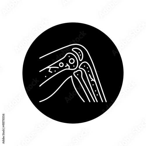 Osteoporosis black glyph icon. Pictogram for web page, mobile app, promo. Editable stroke.