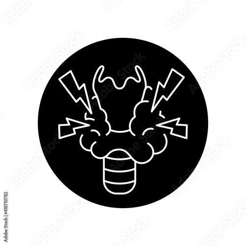 Hyperthyroidism black glyph icon.Pictogram for web page, mobile app, promo.