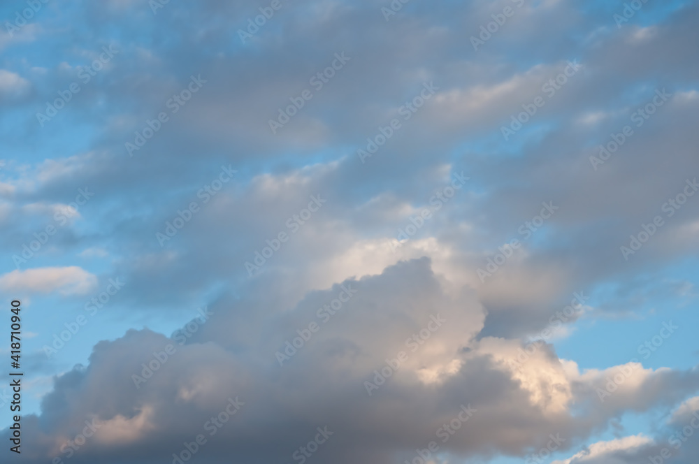 View of the sky with clouds on a late winter afternoon View of the sky with clouds on a late winter afternoon