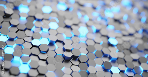 Hexagon pattern background. Modern technology and network concept