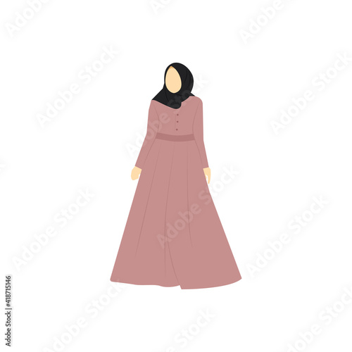 Flat character muslim woman vector graphics