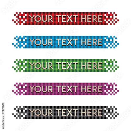 banner set, text box, title box, speech text, speech title, frame text, frame title, text border, title border