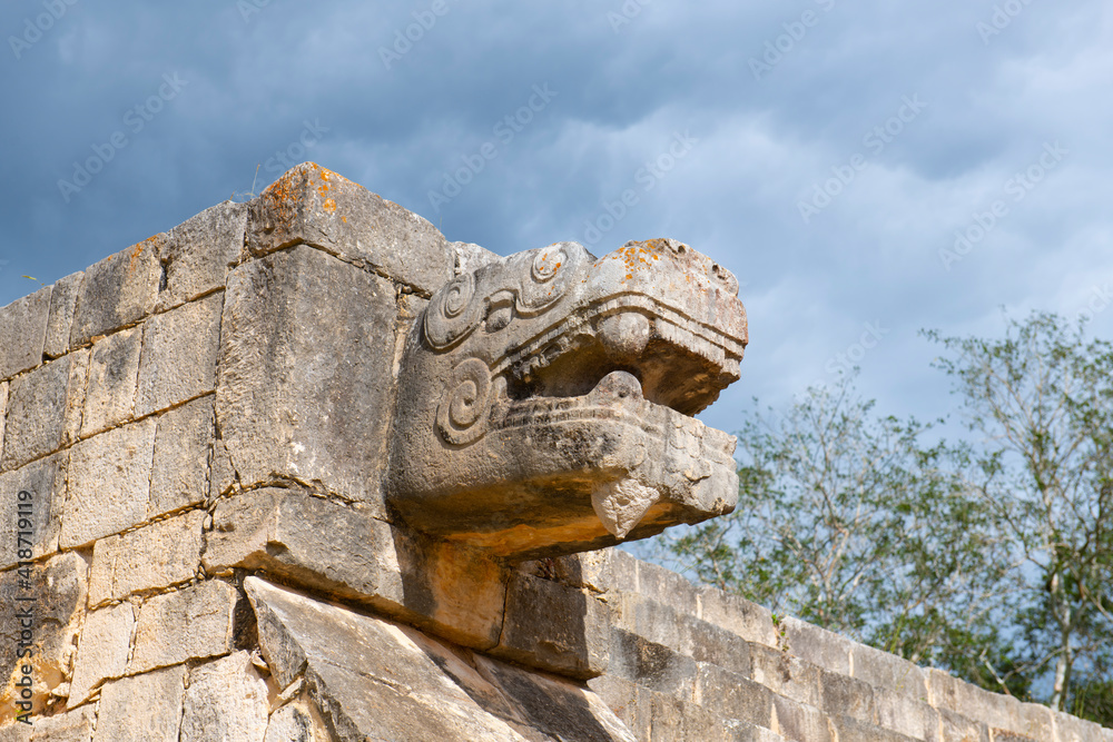 Tumba del Chac-mool (Tomb of the Chac Mool) at Chichen Itza archaeological site in Yucatan, Mexico. Chichen Itza is a UNESCO World Heritage Site.