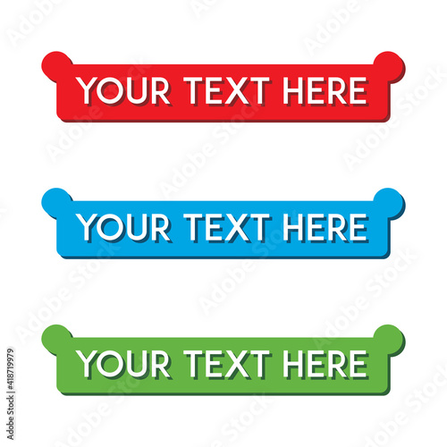 banner set, text box, title box, speech text, speech title, frame text, frame title, text border, title border