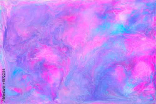 Hand drawn acrylic artwork. Abstract background with marble texture. Acrylic painting with white, pink and blue colors
