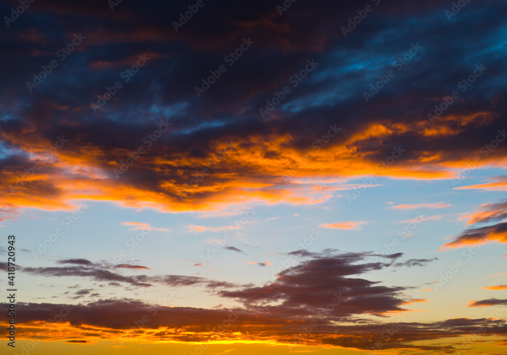 Beautiful clouds in the sunset sky