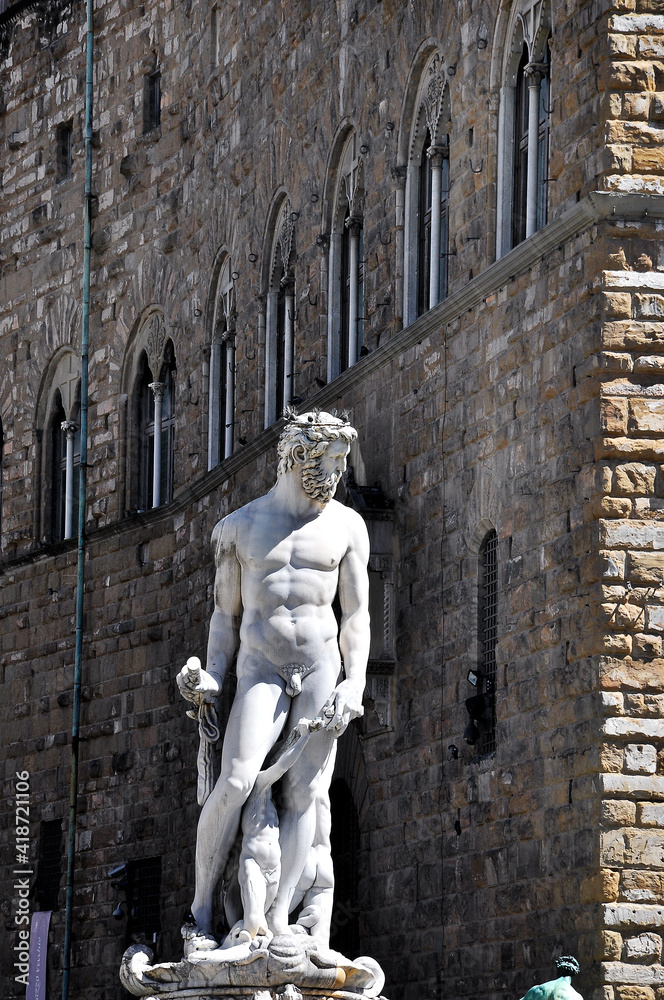 Obraz premium Firenze - Piazza della Signoria - La statua di Nettuno