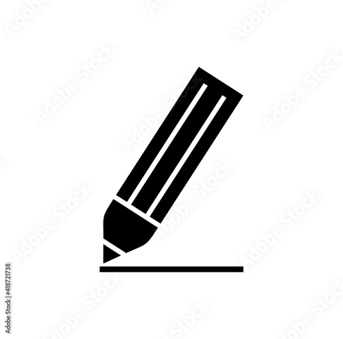 writing and edit icon, simple pencil shape concept