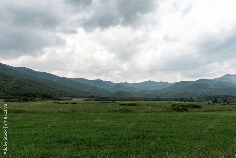 Grassland field at national Kerkini Park, Greece Grassland field at national Kerkini Park, Greece