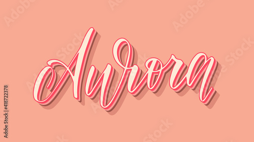 Aurora Name Vector Retro Pink Lady Theme