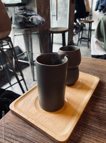 Bild auf Leinwand cup of coffee on the table