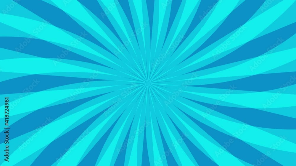 Minimal seamless motion graphic loop animation background with blue rays in retro pop art style Minimal seamless motion graphic loop animation background with blue rays in retro pop art style