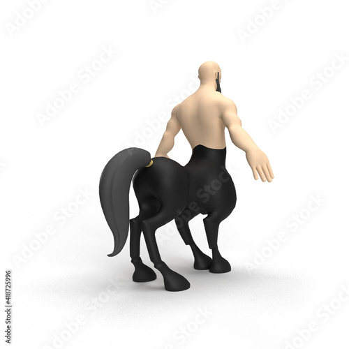 horse man on white background