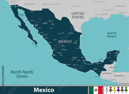 Map of Mexico photo