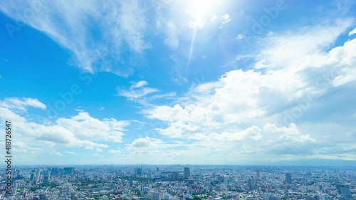 東京　大空タイムラプス　夏空