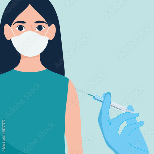 woman getting vaccinated