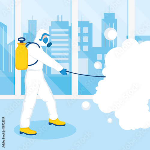 Man disinfection process