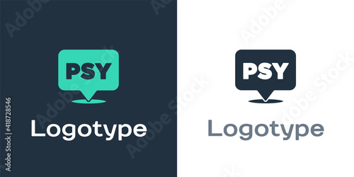 Logotype Psychology icon isolated on white background. Psi symbol. Mental health concept, psychoanalysis analysis and psychotherapy. Logo design template element. Vector.
