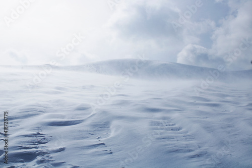 snow in the mountains 