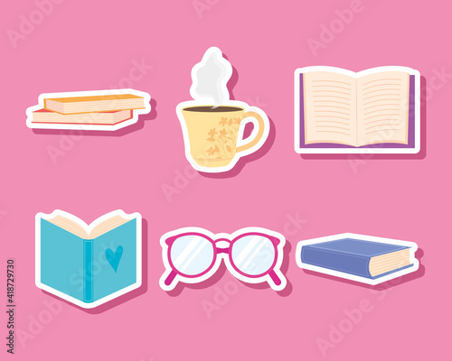 glasses and books
